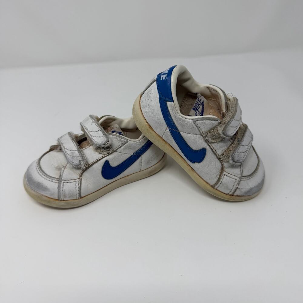 Vintage Nike White Blue Velcro Toddler Sneakers Size 5